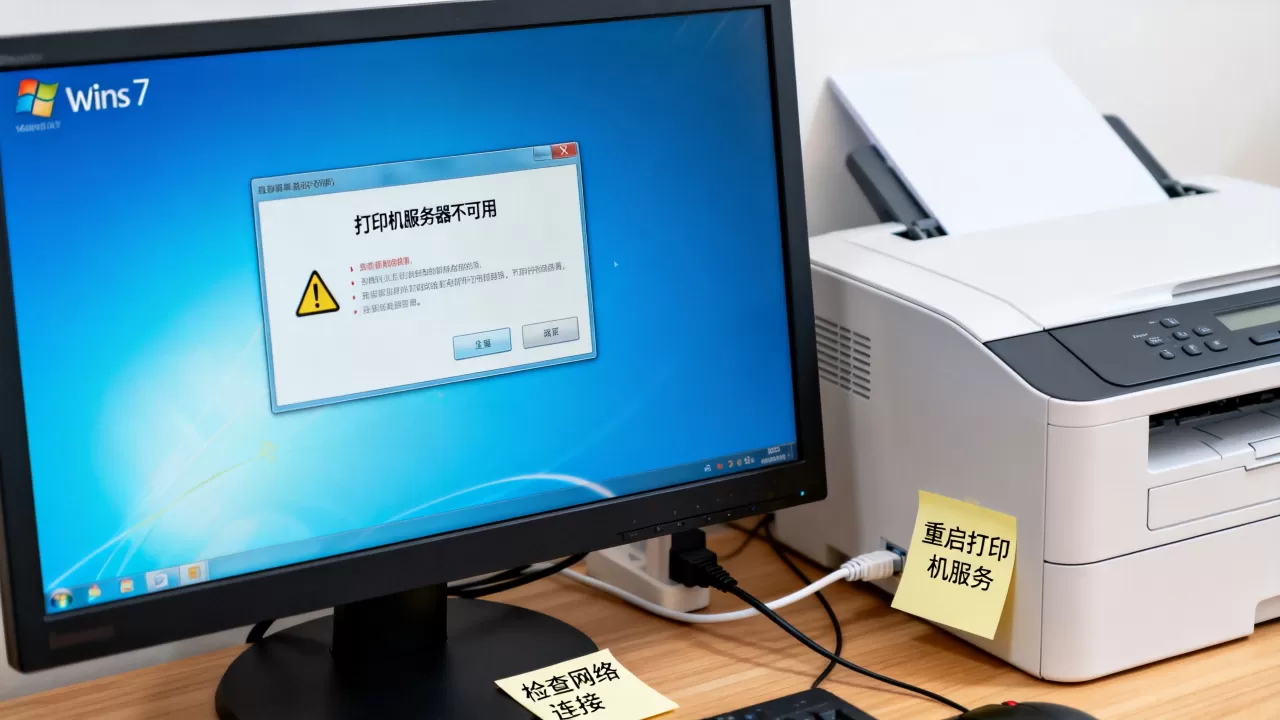 win7打印机服务器不可用了怎么办?,打印机连接不上网络? win7打印机服务器不可用了怎么办?,打印机连接不上网络?