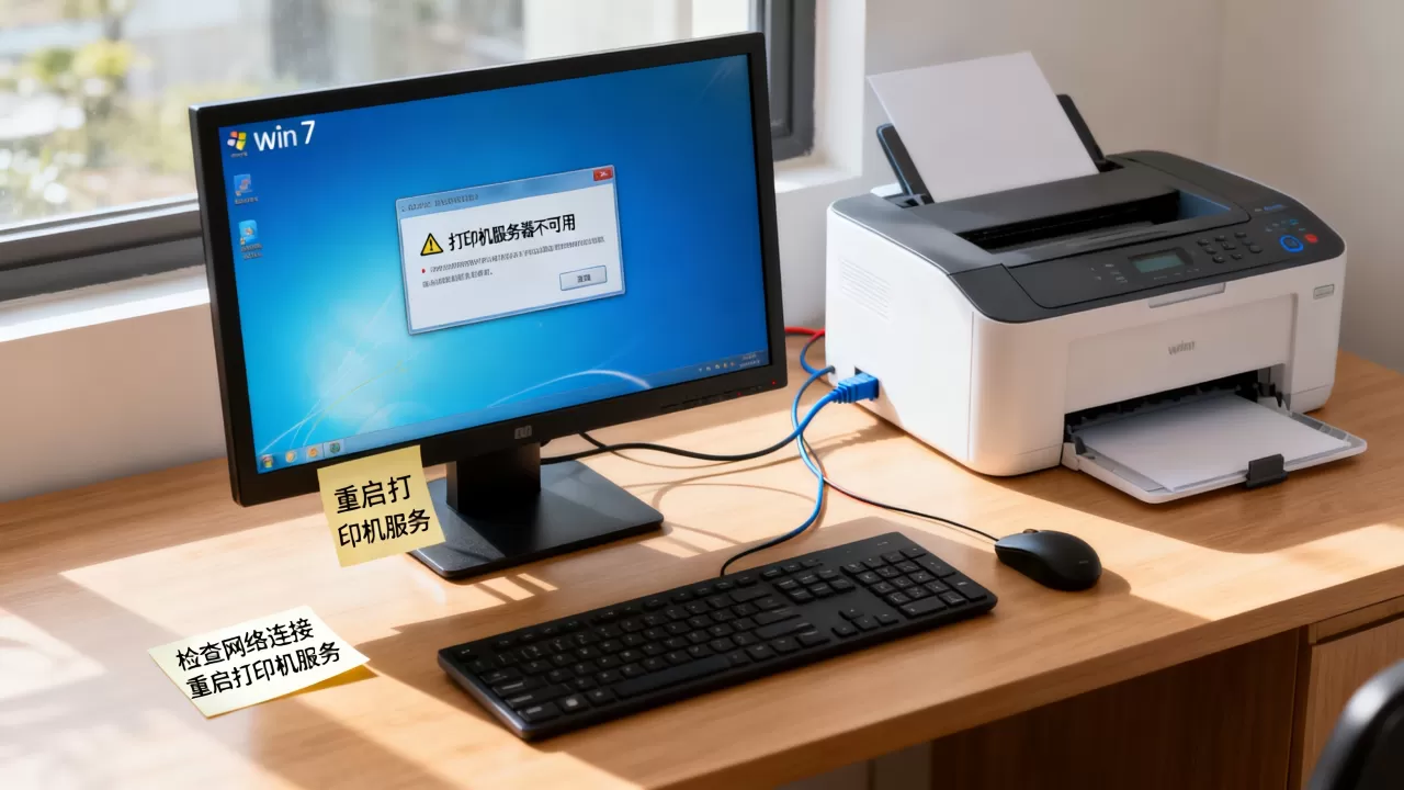 win7打印机服务器不可用了怎么办?,打印机连接不上网络? win7打印机服务器不可用了怎么办?,打印机连接不上网络?