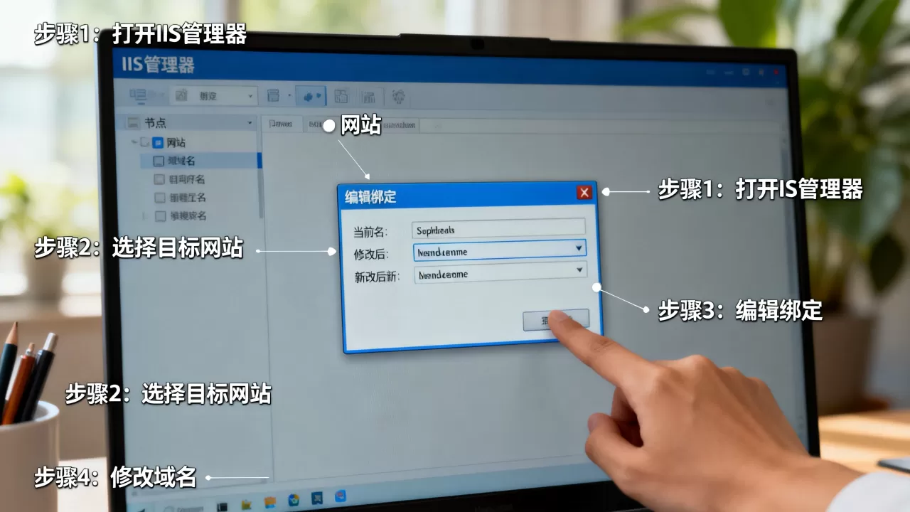如何修改IIS已绑定的网站域名?,具体步骤是什么? 如何修改IIS已绑定的网站域名?,具体步骤是什么?