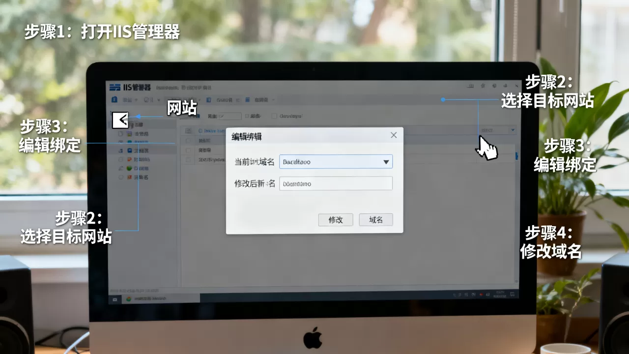 如何修改IIS已绑定的网站域名?,具体步骤是什么? 如何修改IIS已绑定的网站域名?,具体步骤是什么?