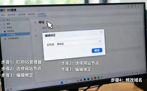 如何修改IIS网站已绑定的域名？，具体步骤有哪些？