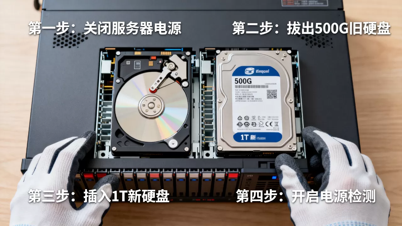 服务器磁盘阵列500G怎么换1T?,需要多少钱? 服务器磁盘阵列500G怎么换1T?,需要多少钱?