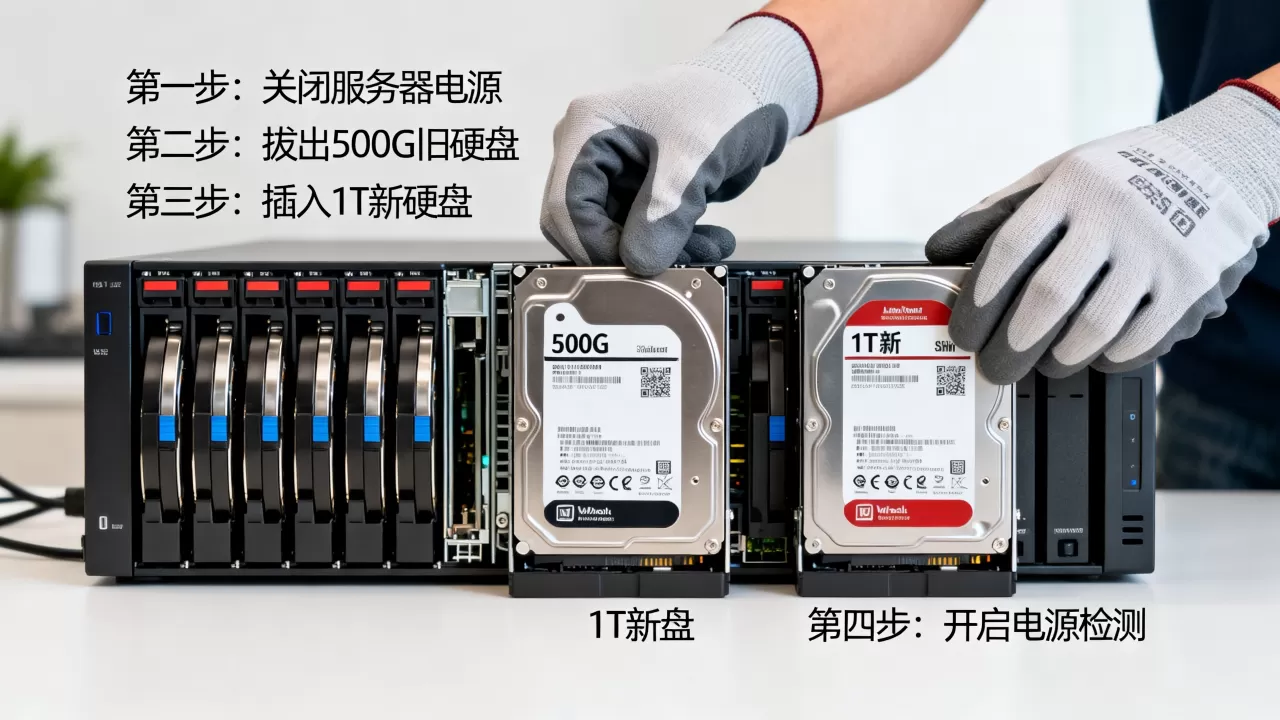 服务器磁盘阵列500G怎么换1T?,需要多少钱? 服务器磁盘阵列500G怎么换1T?,需要多少钱?