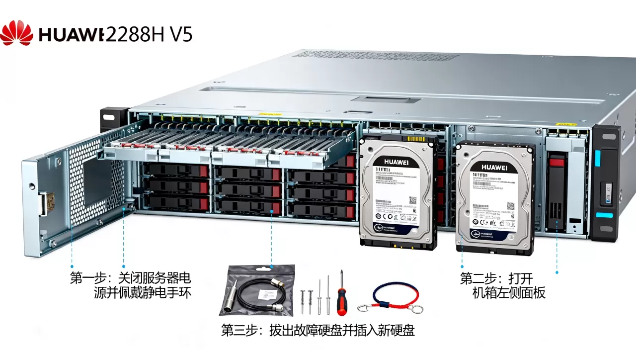 华为服务器2288h v5硬盘故障怎么换,步骤是什么? 华为服务器2288h v5硬盘故障怎么换,步骤是什么?