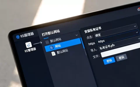 IIS怎么打开默认网站，怎么安装私有证书？