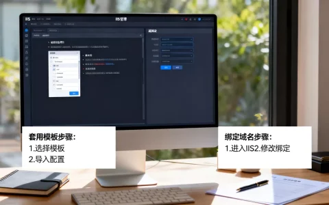 IIS建好的网站如何套用模板？，怎么修改绑定域名？