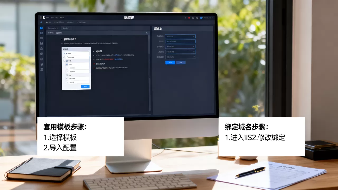 IIS建好的网站如何套用模板?,怎么修改绑定域名? IIS建好的网站如何套用模板?,怎么修改绑定域名?