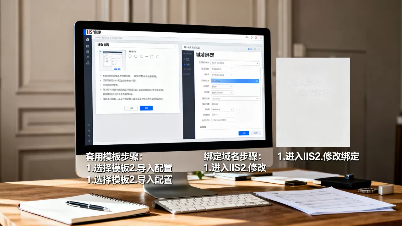 IIS建好的网站如何套用模板?,怎么修改绑定域名? IIS建好的网站如何套用模板?,怎么修改绑定域名?