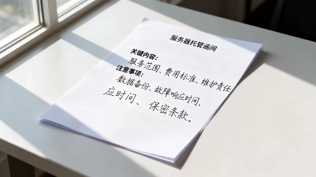 服务器托管函包含哪些关键内容,需要注意什么? 服务器托管函包含哪些关键内容,需要注意什么?