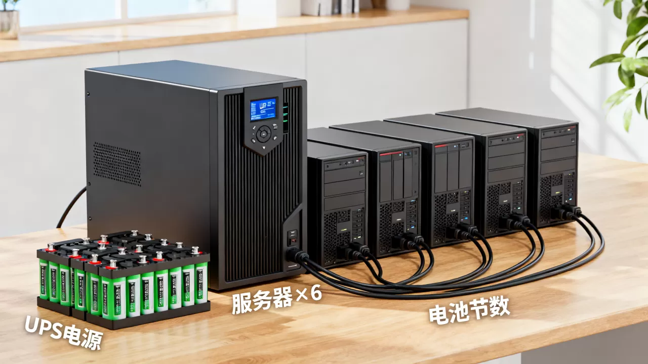 UPS电源带6台服务器要多少节电池,电池节数怎么算 UPS电源带6台服务器要多少节电池,电池节数怎么算