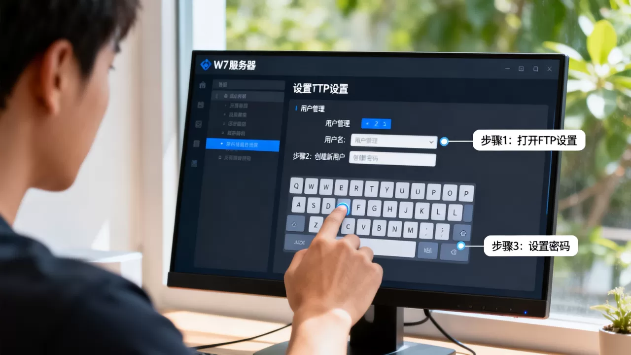 W7服务器FTP用户名密码怎么设置?,设置步骤有哪些? W7服务器FTP用户名密码怎么设置?,设置步骤有哪些?