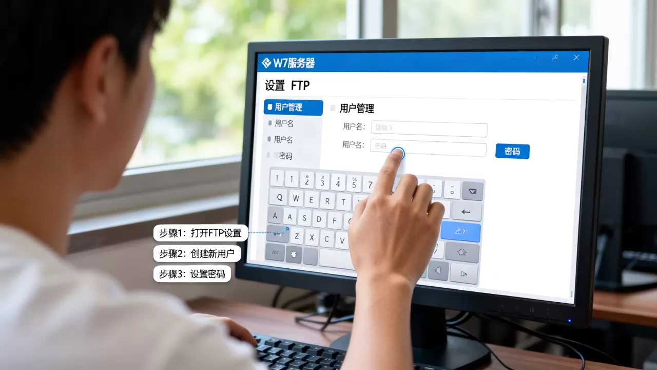W7服务器FTP用户名密码怎么设置?,设置步骤有哪些? W7服务器FTP用户名密码怎么设置?,设置步骤有哪些?