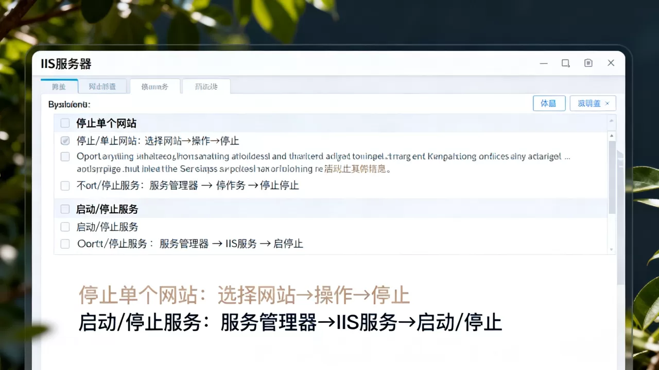 如何停止IIS单个网站?,启动停止IIS服务怎么做? 如何停止IIS单个网站?,启动停止IIS服务怎么做?
