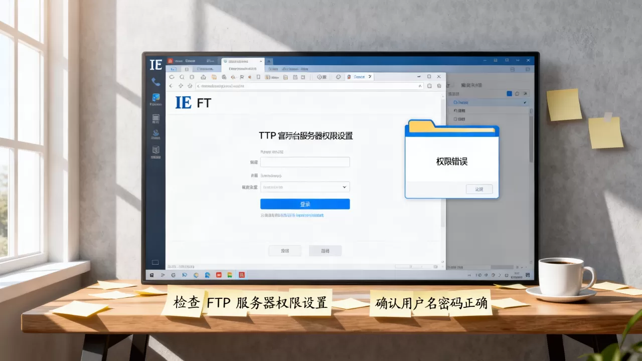 为什么IE登录FTP时打开文件夹提示权限错误,怎么解决 为什么IE登录FTP时打开文件夹提示权限错误,怎么解决