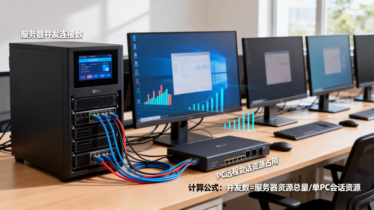 一台服务器支持多少台PC远程,怎么计算? 一台服务器支持多少台PC远程,怎么计算?