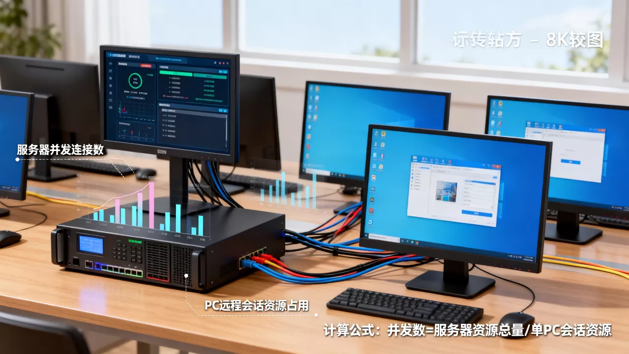 一台服务器支持多少台PC远程,怎么计算? 一台服务器支持多少台PC远程,怎么计算?