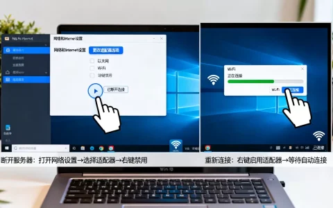 win10电脑如何临时断开服务器,断网后怎么重新连接