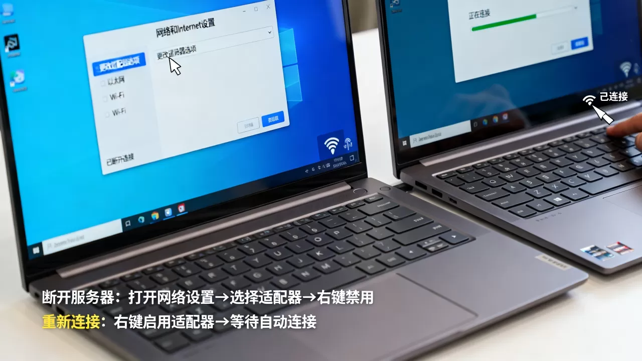 win10电脑如何临时断开服务器,断网后怎么重新连接 win10电脑如何临时断开服务器,断网后怎么重新连接
