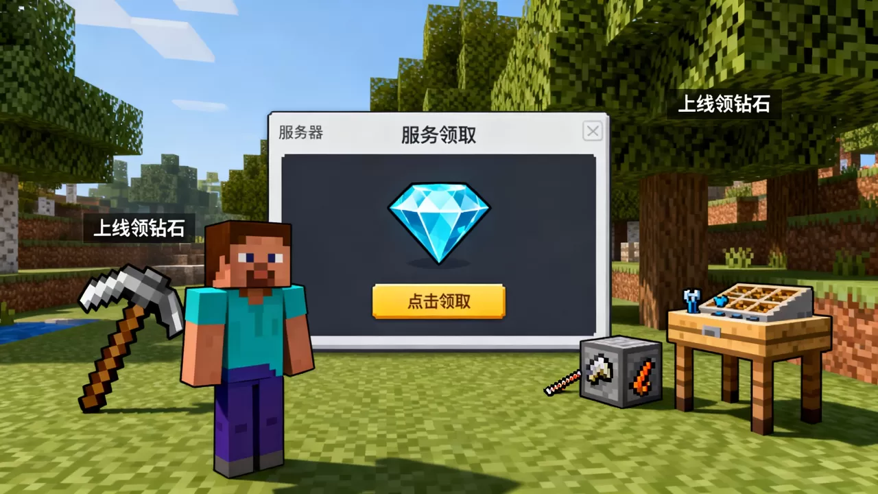 我的世界有哪些服务器上线领钻石,怎么领取? 我的世界有哪些服务器上线领钻石,怎么领取?