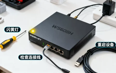 w5608h-iptv服务器闪黄灯是什么原因，如何解决？