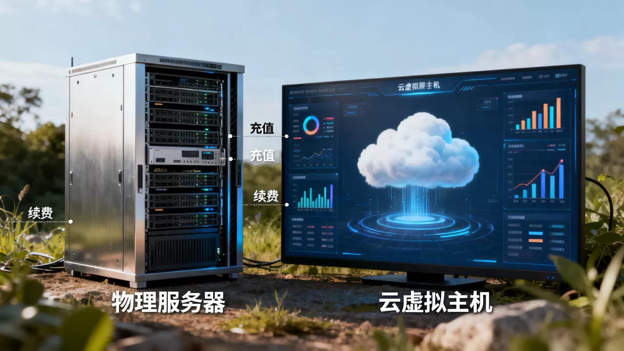 服务器和云虚拟主机有什么区别?,充值和续费怎么选? 服务器和云虚拟主机有什么区别?,充值和续费怎么选?