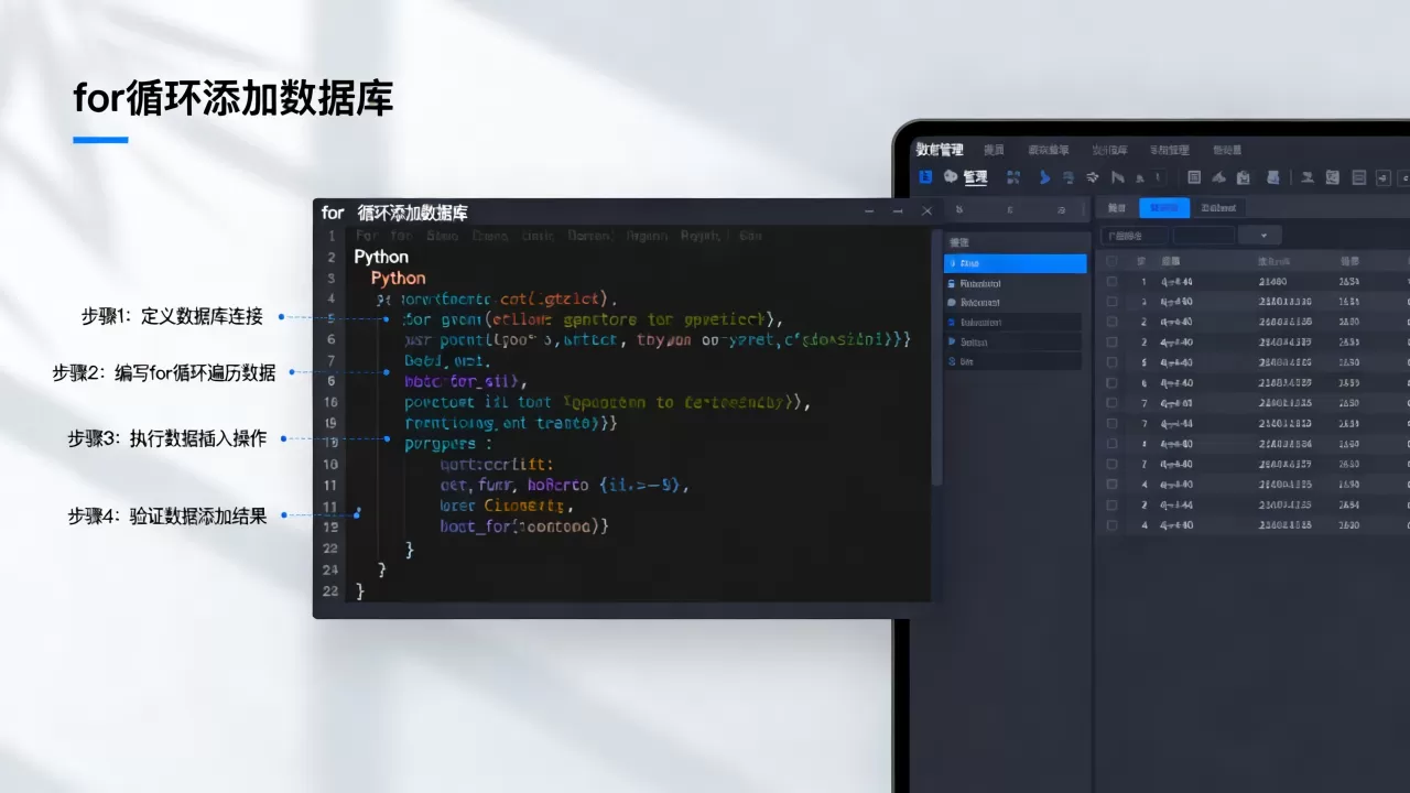 如何用for循环添加数据库?, 实现步骤是什么? 如何用for循环添加数据库?, 实现步骤是什么?