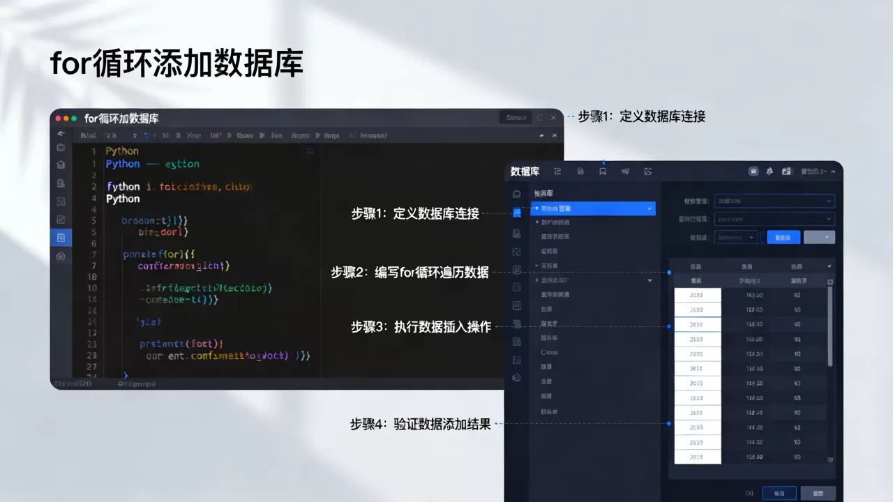 如何用for循环添加数据库?, 实现步骤是什么? 如何用for循环添加数据库?, 实现步骤是什么?