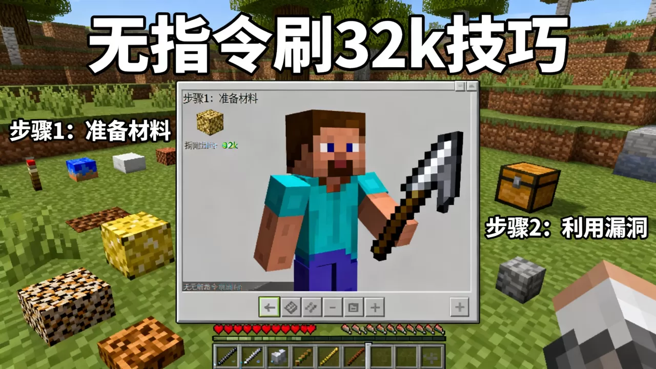 我的世界服务器无指令怎么刷出32k?,有什么技巧 我的世界服务器无指令怎么刷出32k?,有什么技巧
