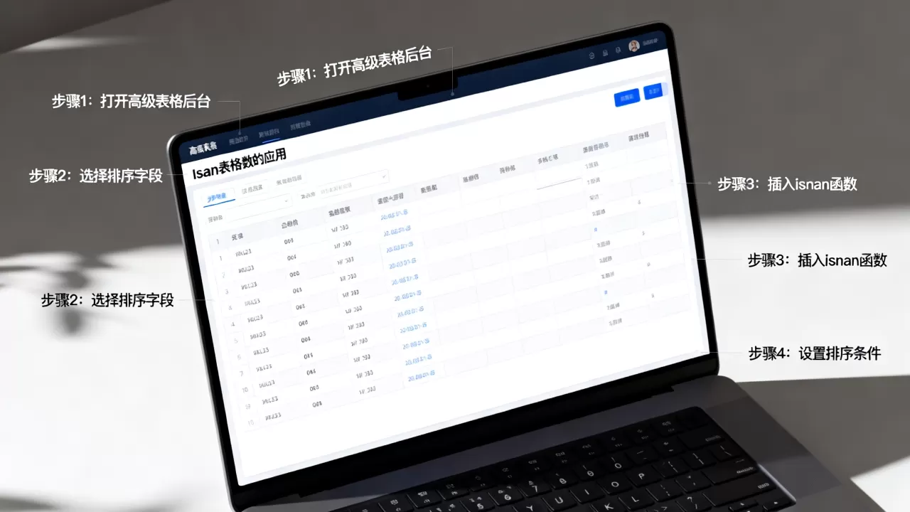 isnan函数在高级表格后台排序中怎么用,有哪些步骤 isnan函数在高级表格后台排序中怎么用,有哪些步骤