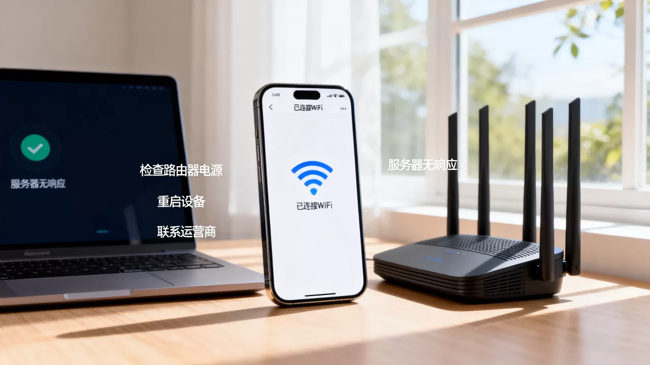 wifi连上却无法上网?,服务器无响应怎么解决? wifi连上却无法上网?,服务器无响应怎么解决?