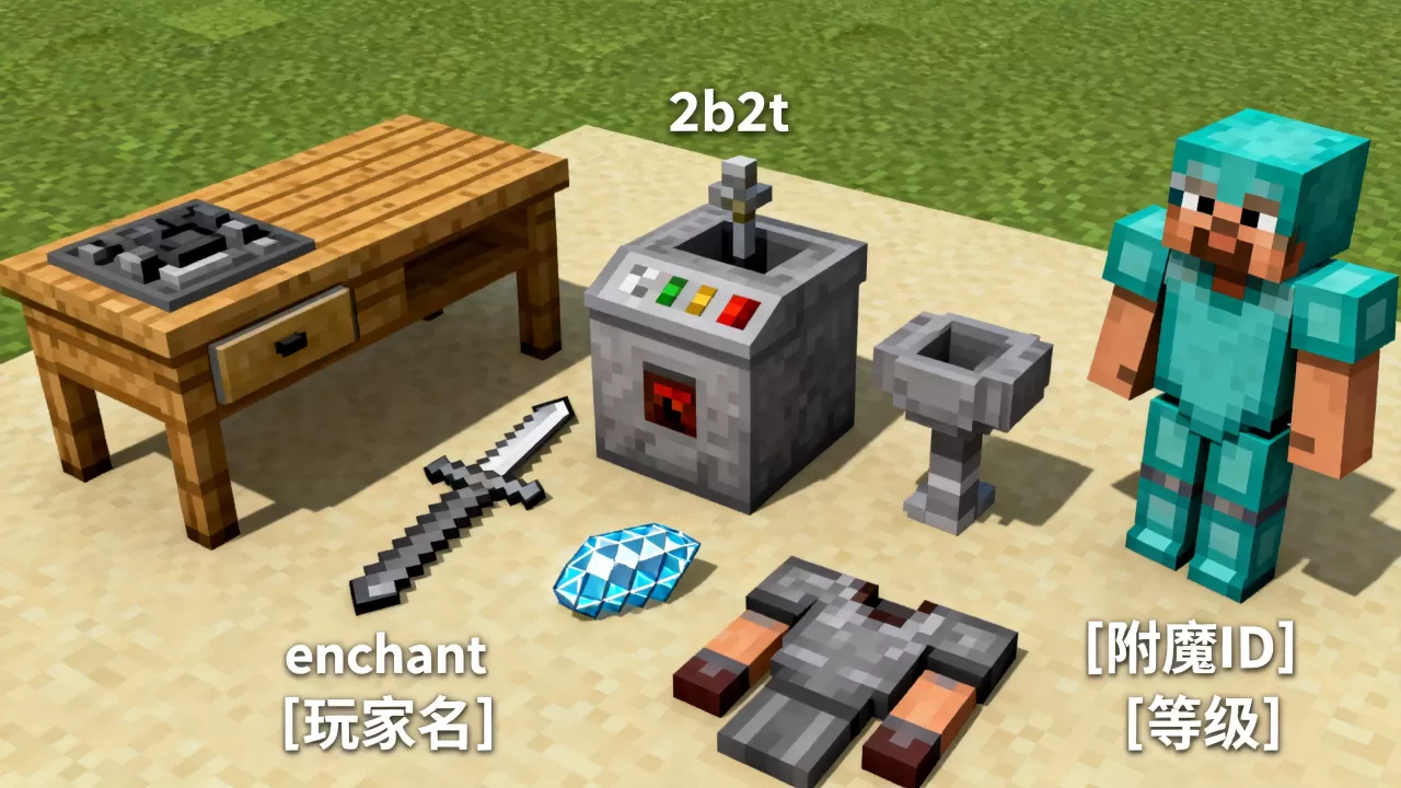 我的世界2b2t服务器怎么附魔?,附魔指令有哪些? 我的世界2b2t服务器怎么附魔?,附魔指令有哪些?