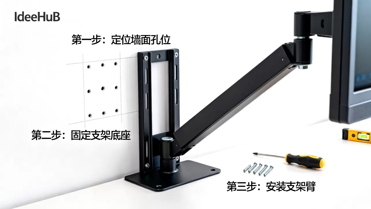 IdeaHub挂墙支架硬件如何安装?,安装步骤有哪些? IdeaHub挂墙支架硬件如何安装?,安装步骤有哪些?