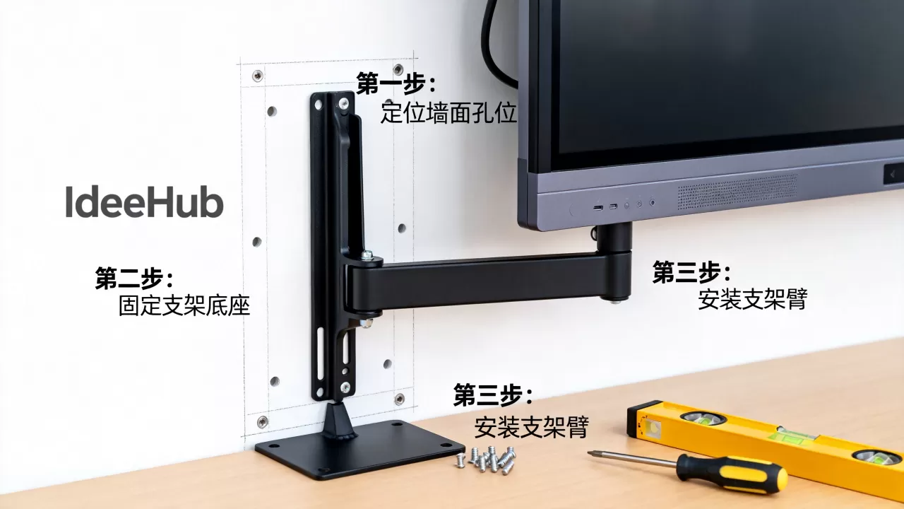 IdeaHub挂墙支架硬件如何安装?,安装步骤有哪些? IdeaHub挂墙支架硬件如何安装?,安装步骤有哪些?