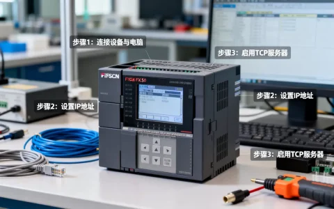 三菱fx5u怎么做tcp服务器？, 配置步骤是什么？