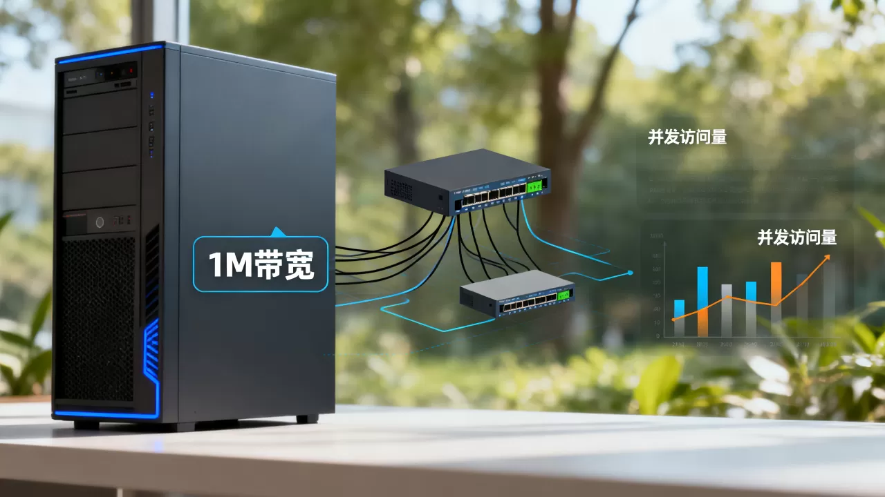 服务器1m带宽能撑多少人?,带宽速度与并发访问量的关系 服务器1m带宽能撑多少人?,带宽速度与并发访问量的关系