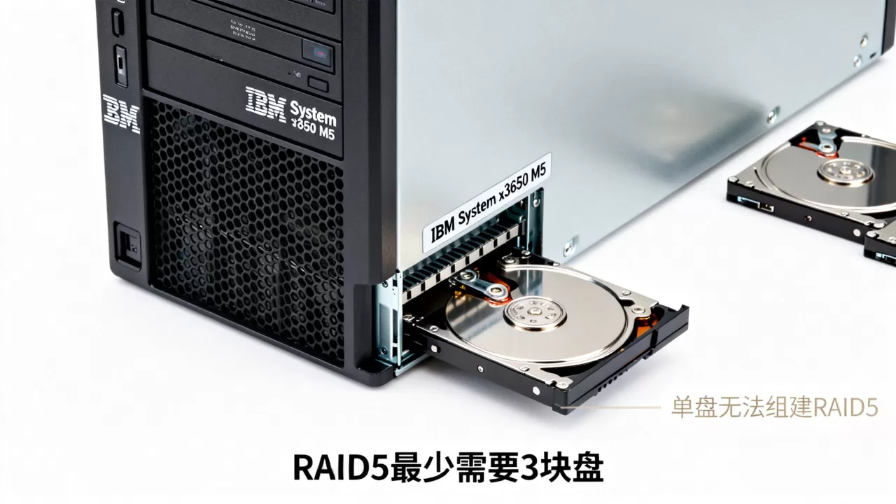 ibm服务器一块盘如何做raid5,raid5需要几块盘 ibm服务器一块盘如何做raid5,raid5需要几块盘
