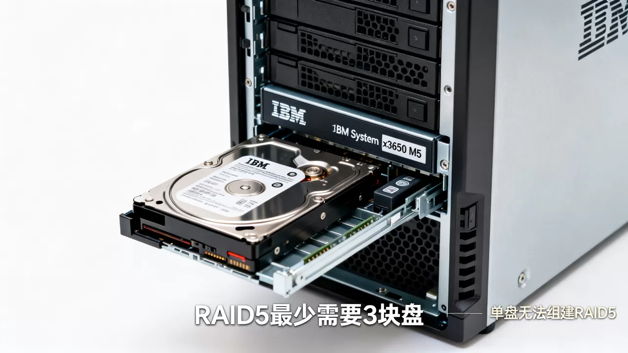 ibm服务器一块盘如何做raid5,raid5需要几块盘 ibm服务器一块盘如何做raid5,raid5需要几块盘