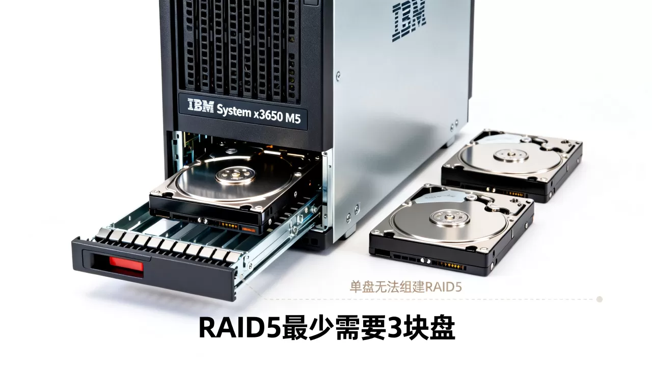 ibm服务器一块盘如何做raid5,raid5需要几块盘 ibm服务器一块盘如何做raid5,raid5需要几块盘