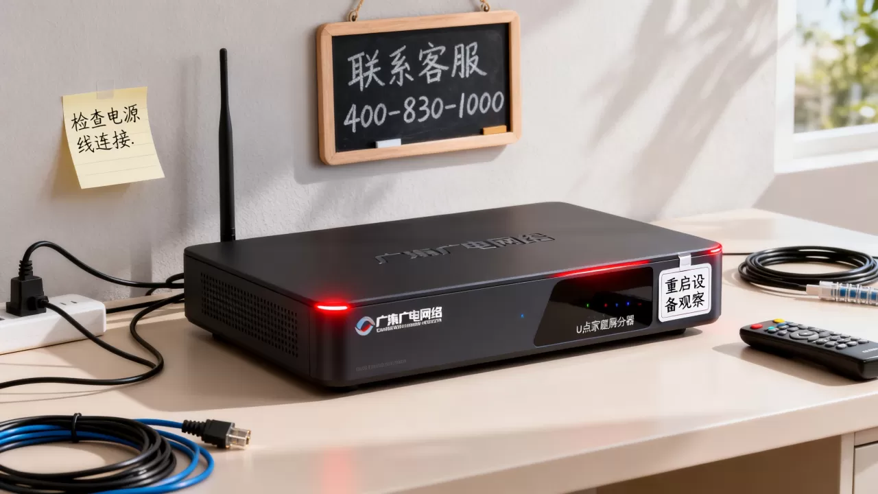 广东广电网络u点家庭服务器红灯亮怎么解决,是什么原因 广东广电网络u点家庭服务器红灯亮怎么解决,是什么原因