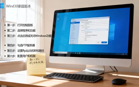 win10家庭版如何配置ftp服务器，详细步骤？