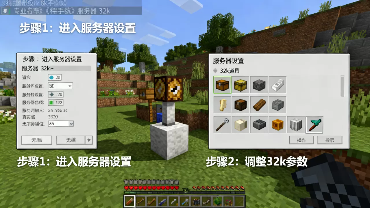 我的世界手机版服务器32k怎么做 我的世界手机版服务器32k怎么做