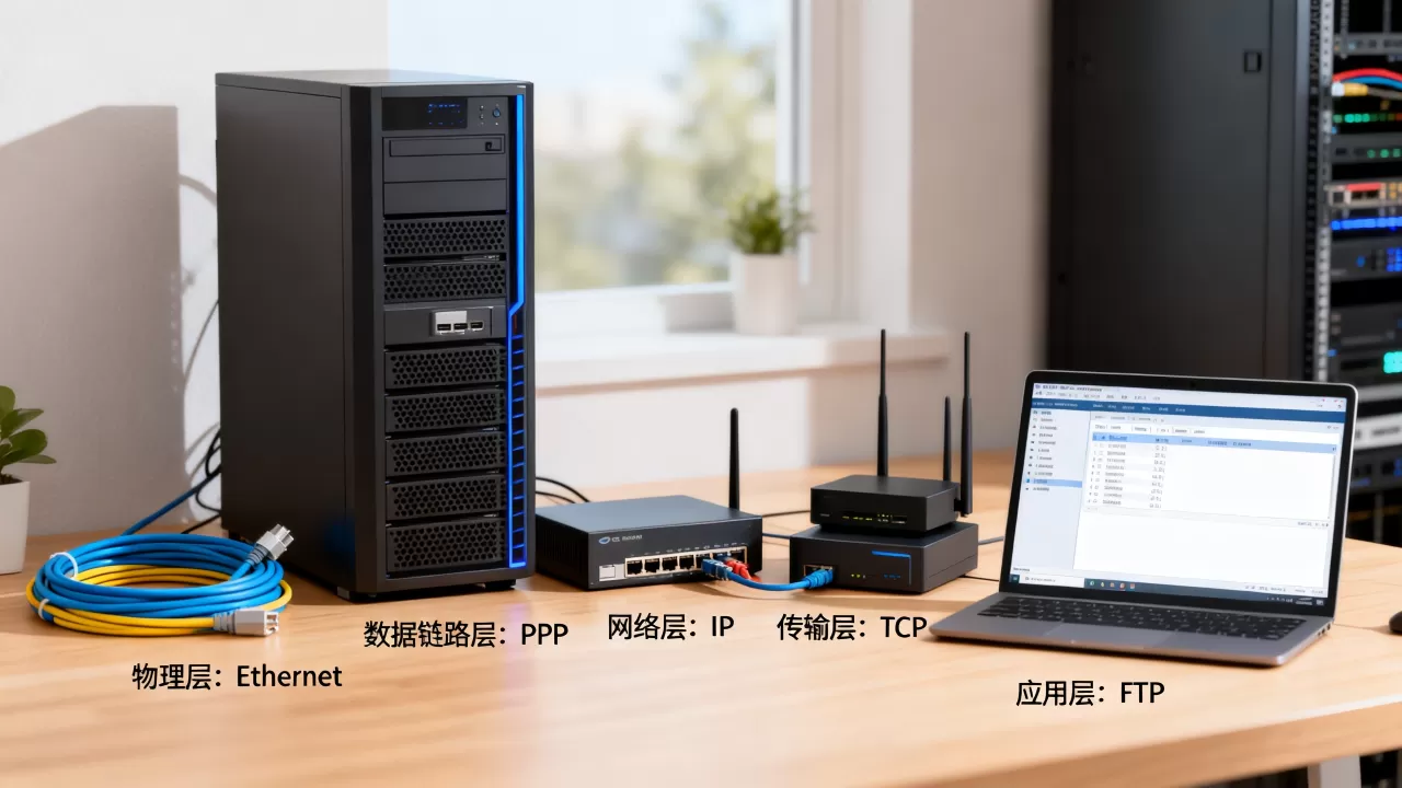 FTP服务器的数据经过哪些层,各层协议是什么 FTP服务器的数据经过哪些层,各层协议是什么