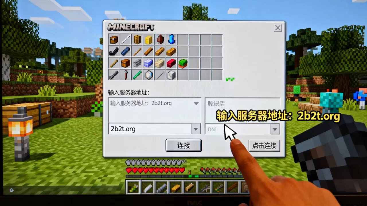 我的世界电脑怎么进入2b2t服务器 我的世界电脑怎么进入2b2t服务器