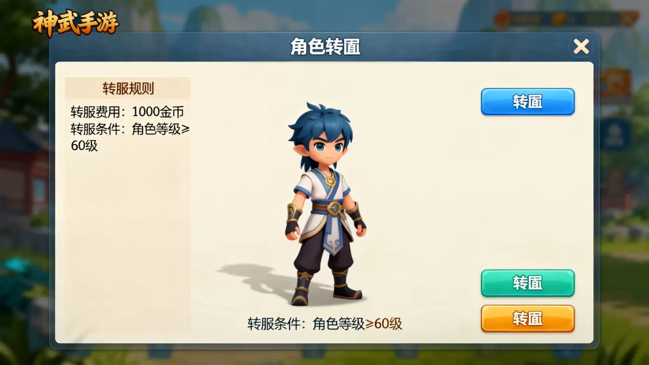 神武手游角色转服务器要多少钱 神武手游角色转服务器要多少钱
