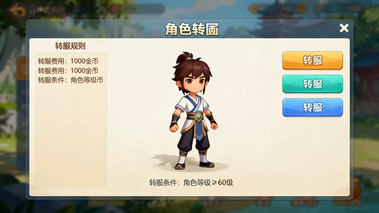 神武手游角色转服务器要多少钱 神武手游角色转服务器要多少钱