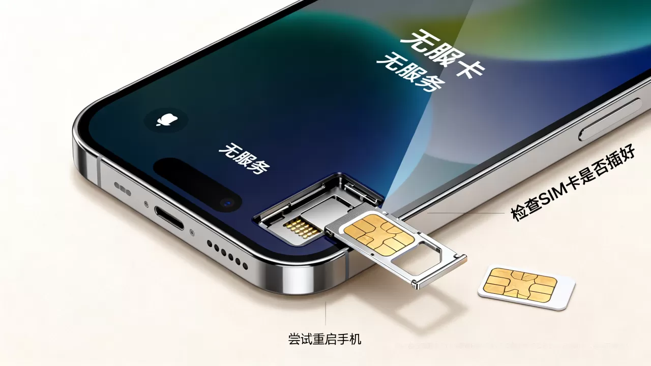 为什么SIM卡装到苹果上显示无服务器?,怎么回事? 为什么SIM卡装到苹果上显示无服务器?,怎么回事?