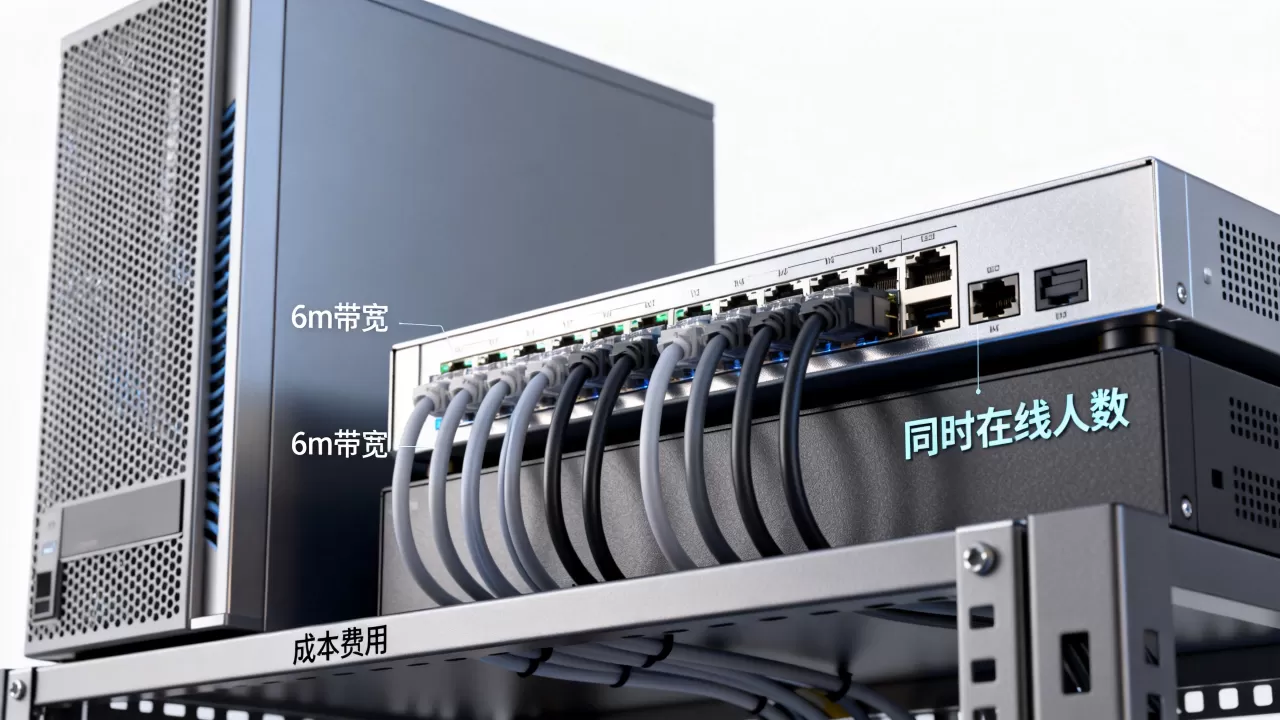 服务器6m带宽能支持多少人同时在线?,多少钱? 服务器6m带宽能支持多少人同时在线?,多少钱?