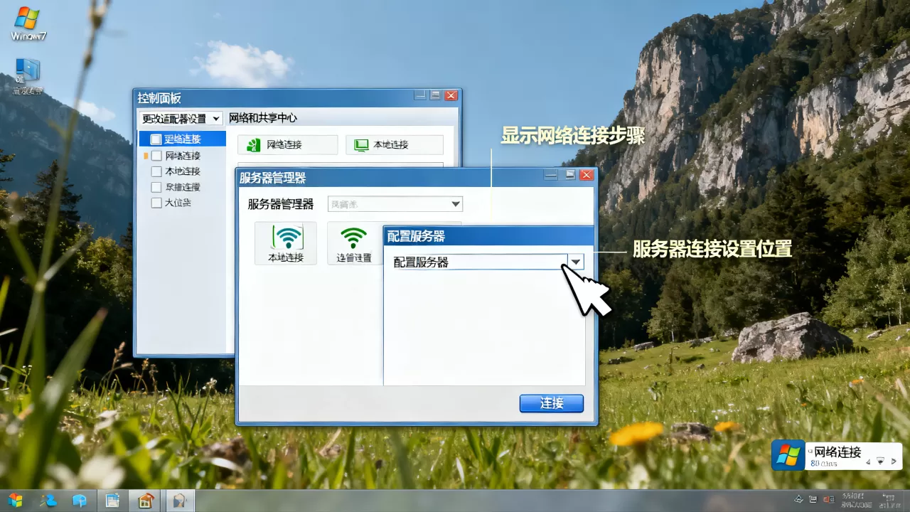 Win7桌面如何显示网络连接?,服务器连接在哪里设置? Win7桌面如何显示网络连接?,服务器连接在哪里设置?