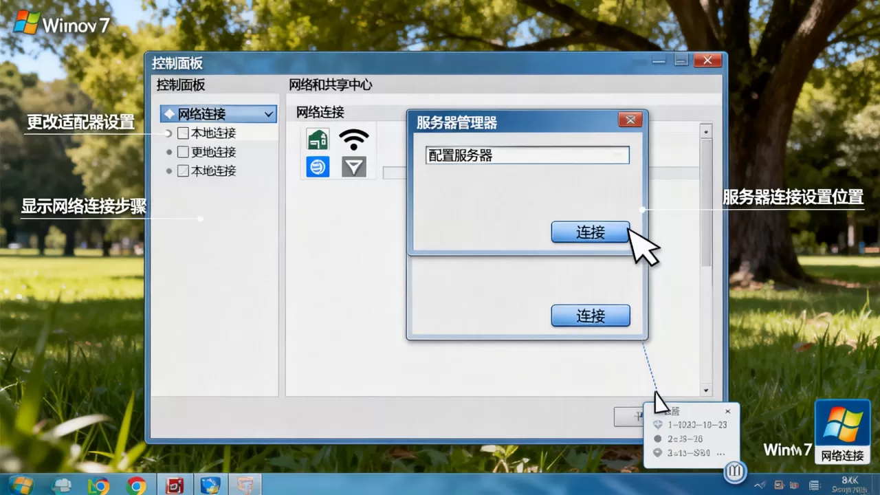 Win7桌面如何显示网络连接?,服务器连接在哪里设置? Win7桌面如何显示网络连接?,服务器连接在哪里设置?