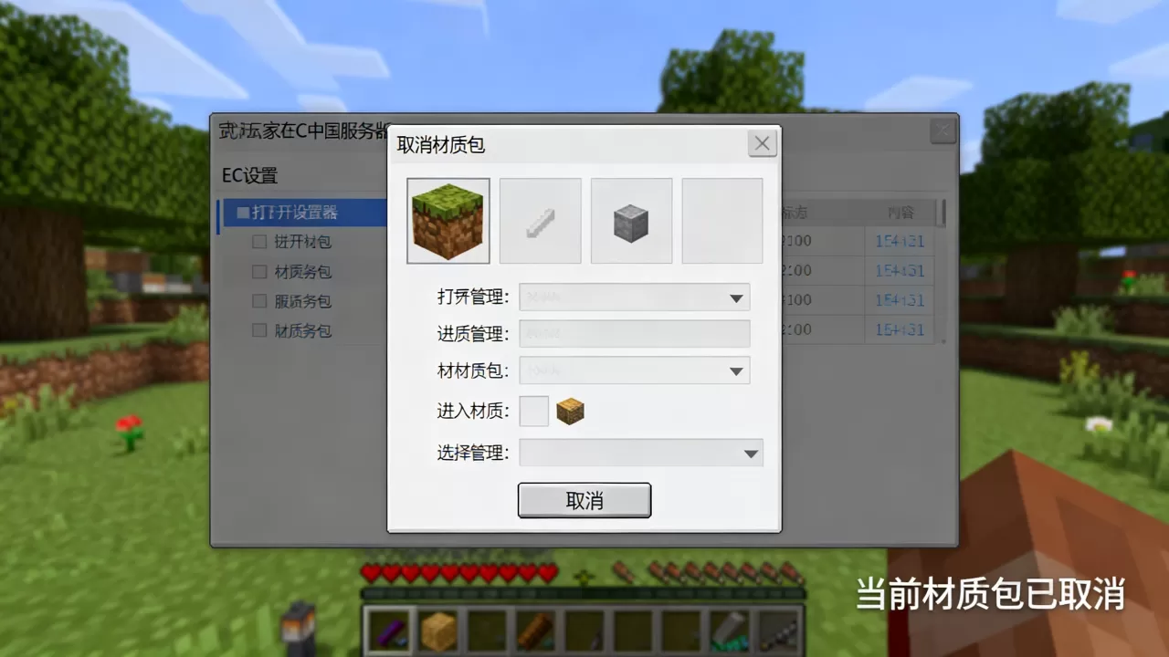 我的世界中国版ec服务器怎么取消材质包 我的世界中国版ec服务器怎么取消材质包